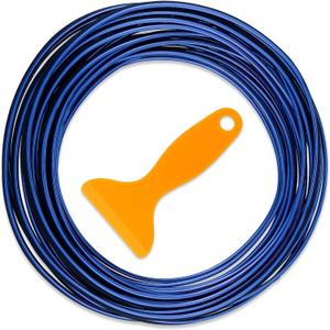 32 Feet Car Interior Moulding Trim Strips Universal Car Decoration Pinstriping Filler Insert Strips Dashboard Decorative DIY Flexible Garnish with Installing Tool(Simple Style,Blue)