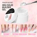 Solid Builder Gel for Nails, Non-Sticky Hand Hard Gel for Nails Nail Extension Gel Nail Art Salon Home Non-Sticky Hand (4 colors set c)
