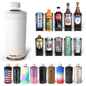 Frost Buddy Universal XL Can Cooler - Fits All - For 12, 16, 20, and 24 ounce Bottles - Insulated Double-Walled Stainless Steel (Copper Kiss)
