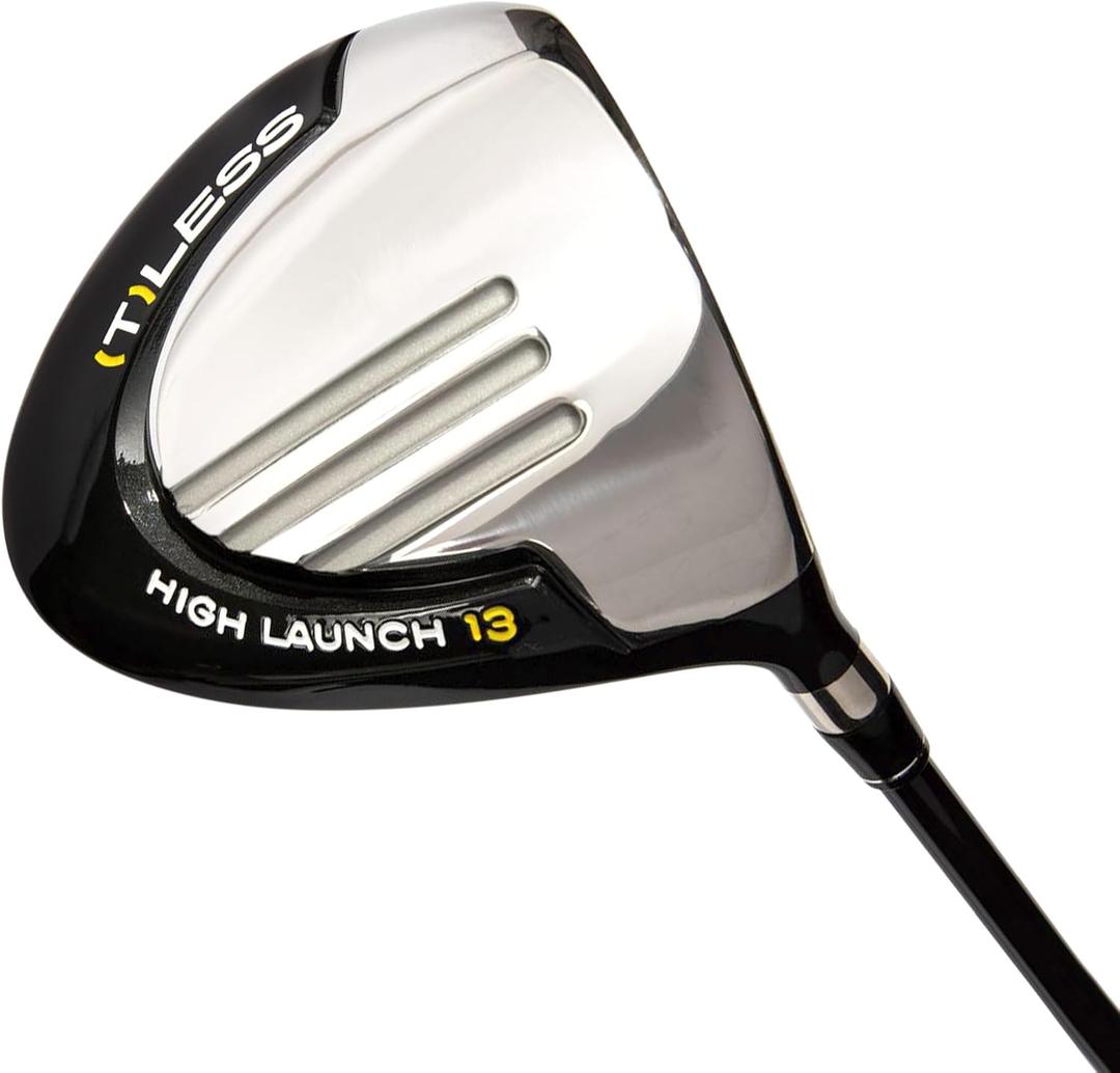 (T) Less Golf Driver, Innovative Driver Golf Clubs for High Launching Long Drives, Golf Club w/Premium Graphite Shaft, Right/Left-Handed Golf Drivers w/13 Degrees Loft, Right, Graphite, Regular