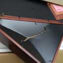 HBCY Creations Flag Display Case with Certificate Holder for 5' x 9.5' American Veteran Burial Flag, Solid Wood with Glass Front with Wall Mount or Standing Display, Cherry Finish