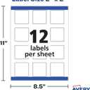 Avery Printable Blank Square Labels, 2" x 2", Matte White, 300 Customizable Labels (22806)