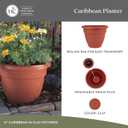 The HC Companies Caribbean Planter Pot - Outdoor & Indoor Plant Pot with Drainage Hole & Plug - Rolled Rim Plastic Pots for Plants & Flowers - Decorative Plant Pot (16" Clay, Pack of 1)