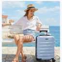 LIGHT FLIGHT Carry On Luggage 22x14x9 Airline Approved Suitcase,Light Blue, 20 Inch