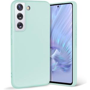 for Galaxy S22 Case, Liquid Silicone Slim Soft TPU Fit Full Body Protection Shockproof Phone Cover for Galaxy S22 6.1" 2022 (Mint)