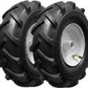 13x5.00-6" Tiller Tire and Wheel, 1 inch Axle Bore, 3-1/8" Centered Hub, Heavy-Duty 4-Ply Super Lug Tread for Garden Tractor Tiller Trencher Replacement, Fits Craftsman & Troy-Bilt, 13x6.00-6"