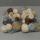 Riceshoot 2 Pack Decorative Balls Potpourri Bowl Filler Decor Natural Vase Bowl Filler Assorted Spherical Rattan Twigs Wicker Balls Cotton for Home Decor Centerpiece(Blue)