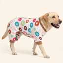KYEESE Dog Pajamas, Soft Dog Pajamas for Medium Large Dogs Boy Girl, Stretchy Dogs Pjs Velvet Pet Jumpsuit Sleepwear, Comfy Jammies Lightweight Pet Onesie Outfit, Donut, 2XL