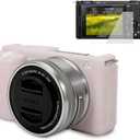Pocoukate Case for Sony ZV-E10 Vlog Camera, Soft Silicone Protective Cover Skin with ZVE10 Screen Protector Accessories for Sony Alpha ZVE10 / ILCZV-E10L Camera Silicone Case - Jelly-Pink