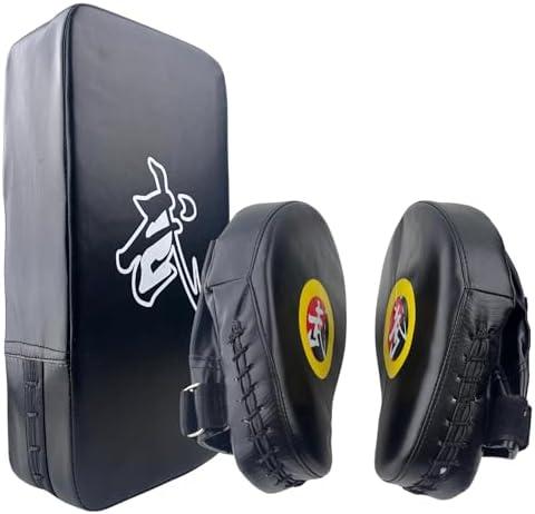 TLBTEK Taekwondo Kick Shield - Muay Thai MMA Karate Kickboxing Training Pads - Curved Leather Strike Shield