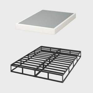 8 Inch Box Spring Only, Heavy Duty Metal Mattress Foundation, Easy Clean Fabric Bed Cover, Non-Slip, Noise Free, Easy Assembly (King (U.S. Standard))
