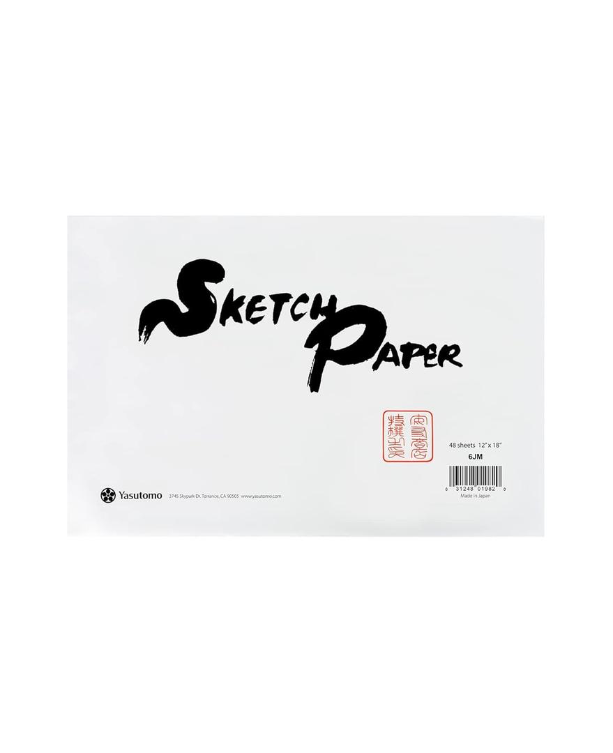 Yasutomo Rice Paper Sketch Pad 12 1/8 x 18 1/8 48 Sheets