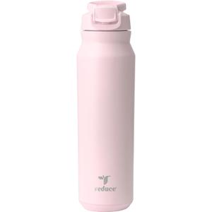 REDUCE 32 oz Hydrate Pro Stainless Steel Insulated Water Bottle - Flip Top Leak-Proof Lid, Dishwasher Safe, BPA-Free, Dual Wall Vacuum, Keeps Drinks Cold for 48 Hrs, Cup Holder Friendly - Pink Quartz