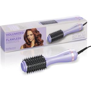 Belleza 2-in-1 Thermal Blowout Brush for Short, Long & All Hair Types | Hair Dryer & Volumizer Hot Air Styling Tool with 360 Ionic Barrel | Frizz-Free, Salon Results (Purple 2")