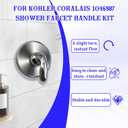 Shower Faucet Handle Compatible with Kohler Coralais 1046987, with 5 Pcs Insert Compatible with Kohler 1060514,Chrome