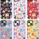 ChiCsFleur for iPhone 13 / iPhone 14 Case, TPU Phone case with Camera Protection for Women Girls Teens - Coastal Holiday Collage Tropical Y2K Bow Gift Disco Hibiscus Shell Lemon Aesthetic Unique (MarineLace)