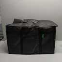 Bodaon Insulated Food Delivery Bag with Included Baseboard, Heavy-Duty Thermal XXXL Cold/Hot Lunch Warmer for Delivery Drivers, Reusable Grocery Carrier for Pizza, Drinks, Camping, Commercial, Black (3XL(PRO))