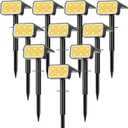 Solar Spot Lights Outdoor, [10 pack/118 LED] 4 Modes Auto On/Off Solar Landscape Spotlights, Ip67 Waterproof Solor Powered Pathway Lights for Outside Yard Garden Walkway Tree Patio (Warm White)