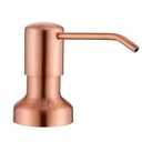 Built in Soap Dispenser for Kitchen Sink, Stainless Steel Pump Head Long Spout with 17OZ PET Food Safe Material Soap Bottle, Copper Sink Kitchen Soap Dispenser Refill from The Top