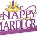Happy Mardi Gras Metal Sign Mardi Gras Table Decoration Centerpiece Metal Letter Sign Holiday Tabletop Decor Dinner Carnival Party Supplies for Home Office Mantel Party Supplies