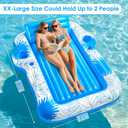 JIANYHW XX-Large Inflatable Tanning Pool Lounger, 85" x 71" Blow Up Sunbathing Floating Raft, Portable Ice Bath Tub for Pool, Lake & Outdoor Backyard