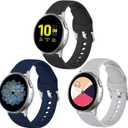 Lerobo Compatible with Samsung Galaxy Watch Active 2 Bands 40mm 44mm, Active Bands, Galaxy Watch 3 41mm, Galaxy Watch 42mm, 20mm Silicone Sport Replacement Strap,3 Pack,Small