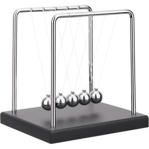 QLKUNLA Newtons Cradle Balance Balls Science Physics Gadget Desktop Decoration Kinetic Motion Toy for Home and Office (Beech,5 Balls)