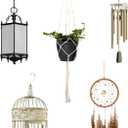 Swivel Swag Hooks for Ceiling Hanging - Heavy Duty Ceiling Hangers for Plants & Lights - Zinc Bolt Hook Installation for Cavity Wall Fixing (White 4 Pack)