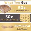 Leafiew 50 Pack Small Charcuterie Boxes with Clear Lids - To Go Paper Mini Charcuterie Box, Disposable Food Containers, 5Inch Dessert Boxes - Sandwich, Cookie, Sushi, Cake Slice, Strawberries (Brown)
