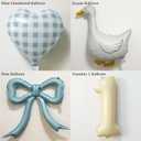 One Silly Goose 1st Birthday Decorations Boy 40 Inch Number 1 Balloon, Goose Balloons with Blue Bow & Hats, Cute Baby Boy Girl First Birthday Party Supplies