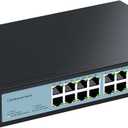 SODOLA 16 Port 2.5Gb Switch Umanaged,16X 2.5GBASE-T Ports,2X 10G SFP, 120Gbps Switching Capacity,Port Isolation,/1U Rack-Mount/Fanless/Plug & Play Multi-Gig Unmanaged Network Switch