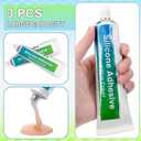 3 Pcs Silicone Adhesive Glue 3oz(85g) Soft Flesh Color Liquid Silicone Repair Glue Rubber Squeeze Tube Gap Filling Skin Color Adhesive for Repair Doll Toys Rubber Model