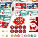 2250Pcs Christmas Gift Tags - Christmas Stickers Kit for Presents & Wrapping Paper | Stickers, Seals, Holiday Gifts Labels Xmas Decorations for Mom Teacher Son Daughter