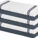 Nialnant 100% Cotton Kitchen Towels, 15x25 Inch Super Absorbent Dish Towels for Kitchen, Ultra Soft Hand Towels with Hanging Loop, Grey