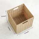 10.5 x 10.5 in Plastic Wicker Baskets for Cube Storage, Collapsible Square Wicker Storage Basket for 11 x 11 Cube Shelves Set of 4, Rattan Storage Cube, Square Baskets for Shelves - Beige