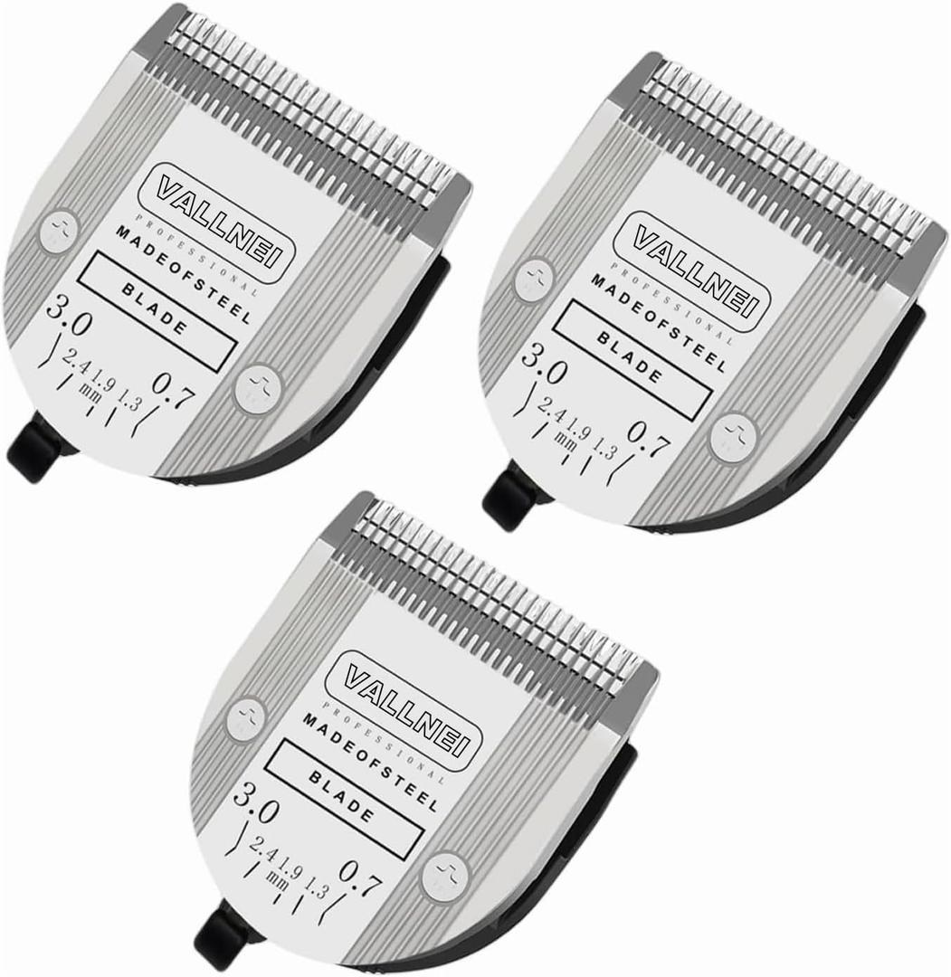[3-Pack Professional Animal Clipper Blade Compatible with Wahl Arco, Bravura, Chromado, Creativa, Figura, Motion & SuperGroom; Dog, Cat, Horse & Pet Grooming, Detachable & Adjustable