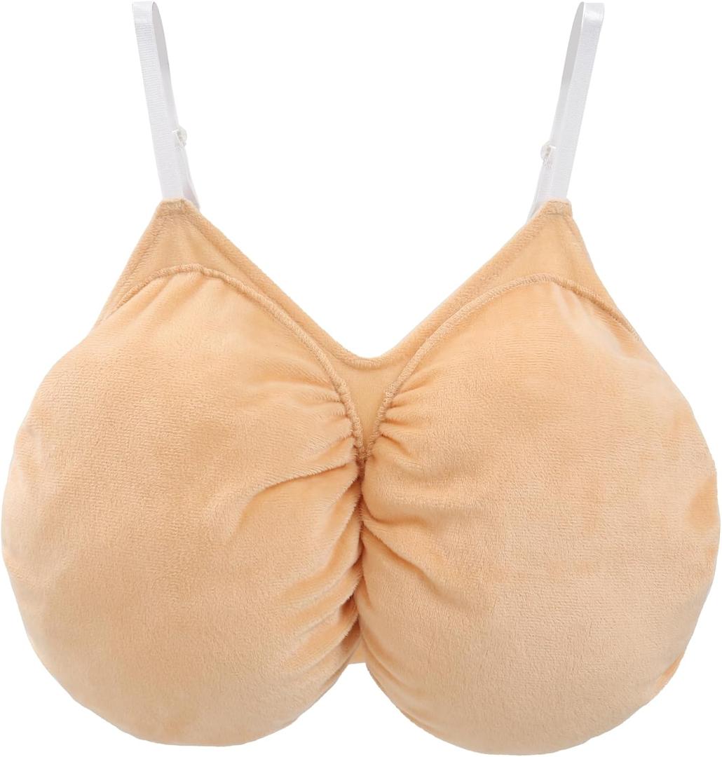 FURPHI Fake Chest for Old Lady Grandma Cosplay Hollween Funny Costume Accessories (Medium)