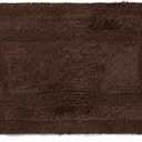 Akiko Cotton Bath Mat Soft Plush Reversible Bathroom Rug 20x32 Chocolate