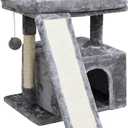 Small Cat Tree for Indoor Cats，Cat Tower with Scratching Post and Board，Cat House with Perch for Kitten, Stable Condo and Stand (Light Grey)