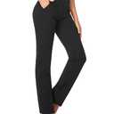 Tapata Women's 32''Stretchy Straight Dress Pants with Pockets Tall, Petite, Regular for Office Work Business,Large
