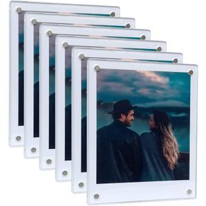 Magnetic Polaroid Picture Frame 3.5x4.25, Fridge Magnet Frame for Polaroid Now i-Type/600/SX-70/OneStep+/Instax Wide 300/200/210 Photo, Instant Photo Frame [6Packs 12Panels]