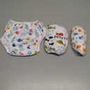 Babygoal Baby Swim Diapers 3 Pack for 0-8 Months Infant Girls and Boys, Reusable Adjustable Washable for Swimming Lessons-Fish,Duck (Small)