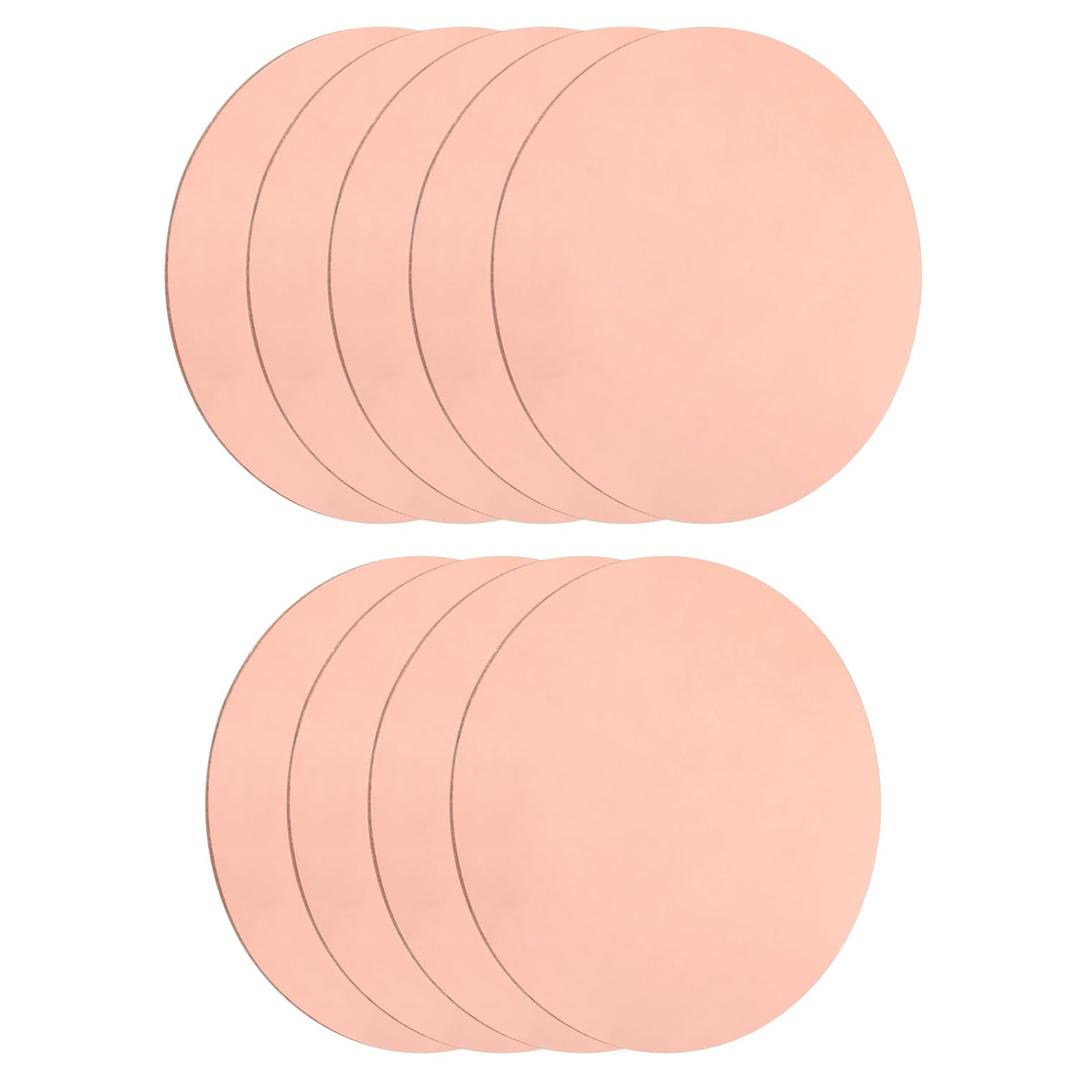uxcell 9Pcs T2 Copper Round Plates, 0.03" Thick, 2" Dia, Set of 9 Pure Copper Metal Sheets for DIY Crafts & Metal Stamping