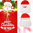 Christmas Red White Santa Claus Silicone Pops Bubble Sensory Fidget Toy Game Cup Mat