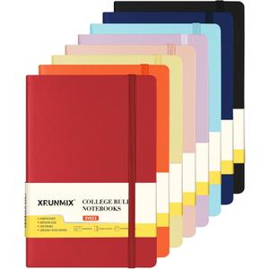 8 Packs Lined Notebook for Work, Journals for Writing, A5 Size (5.5" x 8.3"), 100gsm Thick Paper, Lined 160 Pages, Hardcover Classic Notebook for Journaling & Note-Taking- 8 Assorted Color