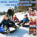 Snow Tube, 36 3Packs/4Packs Snowman Snow Tubes for Kids & Adults, Durable Cold-Resistant Inflatable Snow Sled, Sledding Heavy-Duty Hard Bottom & Handles, Perfect Family Snow Toys Xmas Gifts (blue, pink, purple)