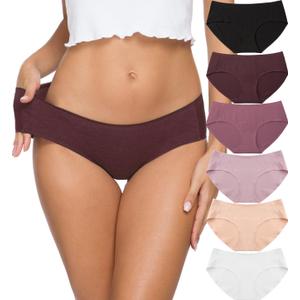 Altheanray Womens Underwear Cotton Underwear for Women Seamless Hipster Bikini Briefs Panties 6 Pack (Medium, Red Gradient)