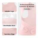 babaka Posture Corrector for Women, Invisible Lightweight Adjustable Back Brace for Upper and Lower Back Pain Relief, Hunchback, Hump, Scoliosis, Thoracic, Spine Corrector Under Clothes (Pink, Small, Waist: 25''-30'')