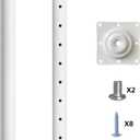 QLLY Adjustable Metal Table Leg, 24-40 inch, 60-100cm, Home Office DIY Desk Leg, Furniture Leg Set (1, White)