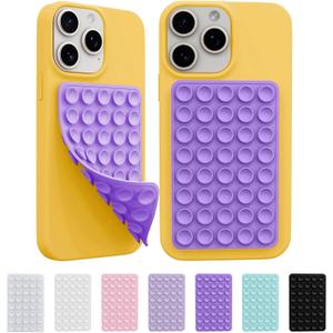 2 Pack Silicone Octo Cup Buddy Sticky Grip Holder for Cellphone, Silicone Suction Cup Phone Case Mount Double Sided, Hands-Free Phone Accessories Strong Grip Holder for Selfie and Video (Dark Purple)